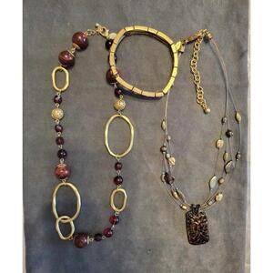 2 Chico's Necklace And 1 Bracelet
